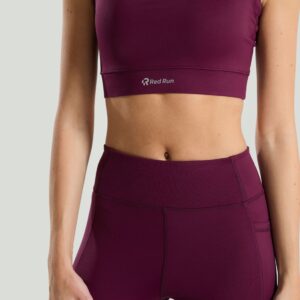 Active Strappy Workout Bra - Burgundy - Burgundy Xs
