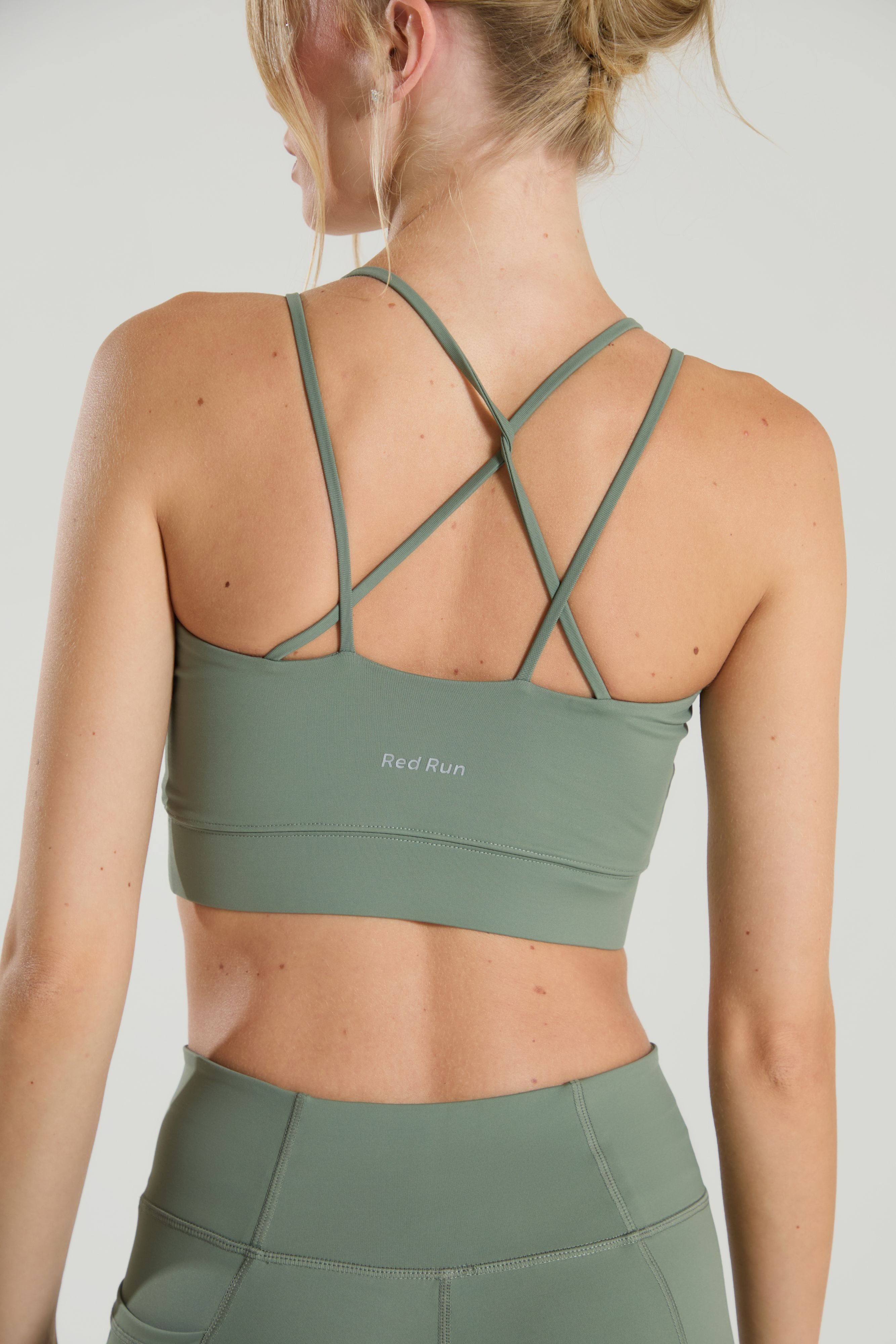 Active Strappy Workout Bra - Olive Green - Olive Green / XL