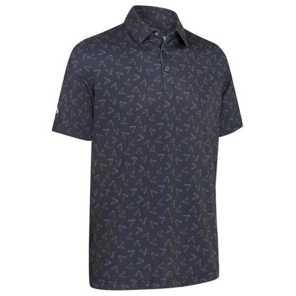 Callaway All Over Chev Print Golf Polo Shirt - Polyester - £26.99 Callaway All Over Chev Print Golf Polo Shirt - Caviar