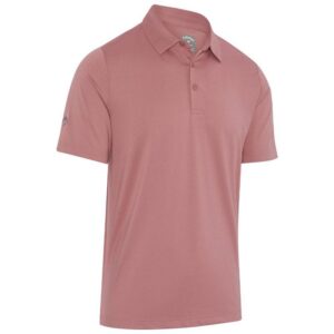Callaway Swing Tech Tour Fit Solid Golf Polo Shirt - Mesa Ro
