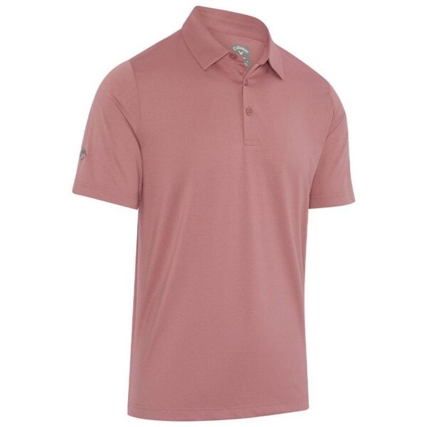 Callaway Swing Tech Tour Fit Solid Golf Polo Shirt - Mesa Ro