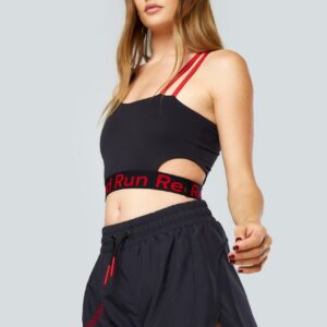 Colour Block Sports Bra - Inky - Black Xs