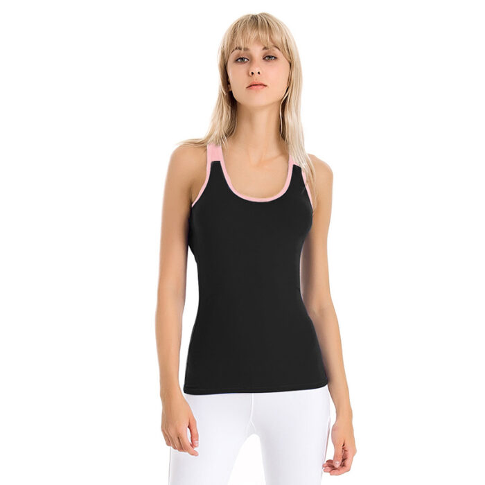 Contrasting Color Yoga Vest Stretch Slim Fit With - Mixed Contrasting Color Yoga Vest Stretch Slim Fit With - Mixed
