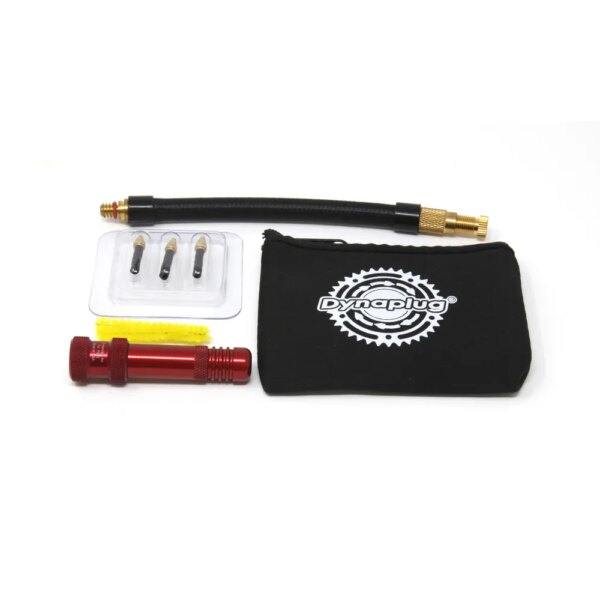 Dynaplug Tubeless Mtb Tyre and Inflation Kit Red - Stainless Steel Dynaplug Tubeless MTB Tyre and Inflation Kit Red