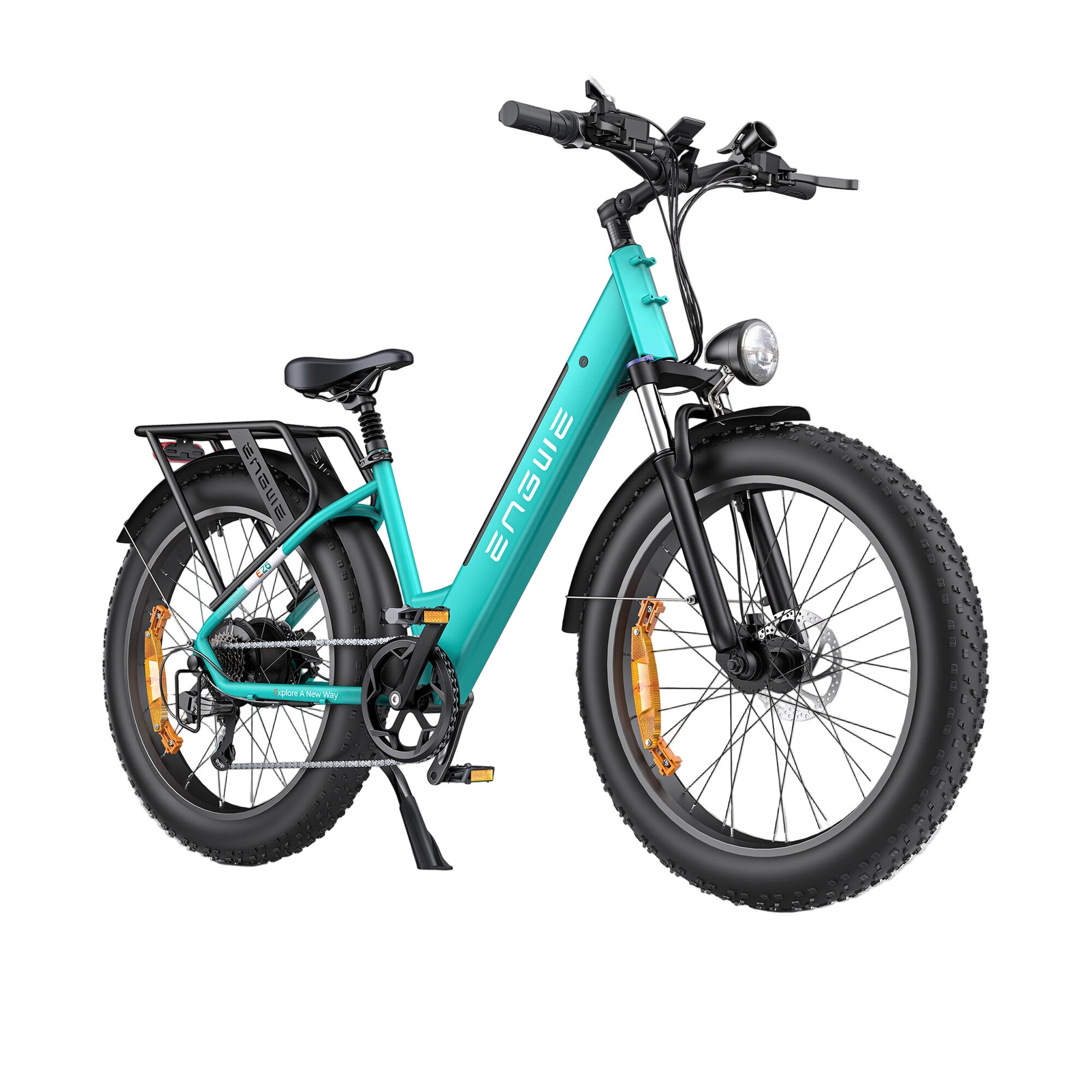 ENGWE E26 Electric Bike 25 km/h Dual Suspension Fat Tyre E-bike - Black / Step-Thru