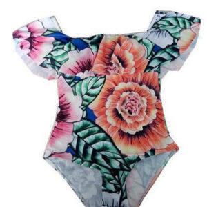 Floral Print Halter Ruffled Off-Shoulder Swimsuits - Mixed