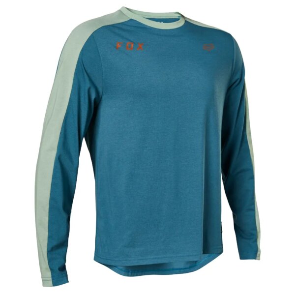 Fox Ranger Dri-Release Slide Mid Ls Jersey Slate - Cotton Fox Ranger Dri-Release Slide Mid LS Jersey Slate Blue