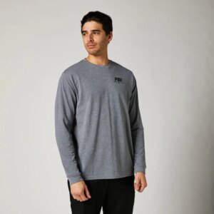 Fox Tread Lightly LS Tech Tee Heather Graphite Grey