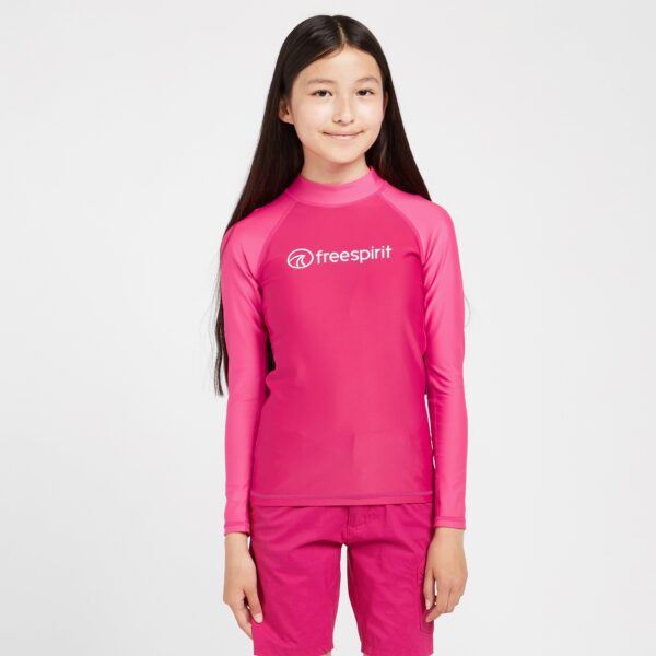 Freespirit Kids' Long Sleeve Rash Vest Pink - Pink/Dark - £20.0 Freespirit Kids' Long Sleeve Rash Vest Pink - Ref 0936