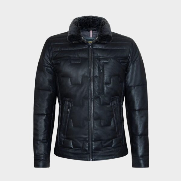 Infinity Leather Men's Leather Quilted Puffer - Black - Nylon - £184.99 - Ref 1734 Infinity Leather Men's Leather Quilted Puffer Rider Jacket - Black - Nylon