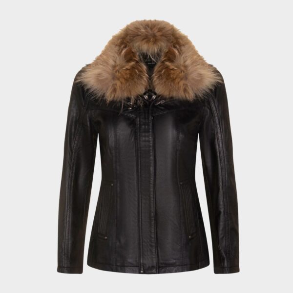 Infinity Leather Women's Winter Slim Fit Leather Parker - Black (134.99) #9792 Infinity Leather Women's Winter Slim Fit Leather Parker Jack