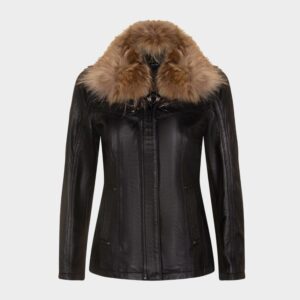 Infinity Leather Women's Winter Slim Fit Leather Parker Jack