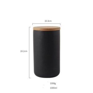 Light Luxury Wooden Lid Ceramic Sealed Can - Mixed