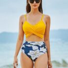 Multicolor Print Plus Size Women's Bikini - Mixed