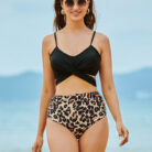 Multicolor Print Plus Size Women's Bikini - Mixed