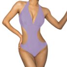 One-Piece-Triangle-Show-Waist-Solid-Color-Swimsuit-Mixed-4