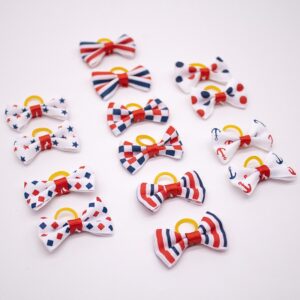 Pet Dog Cat Headdress Flower Bow Rubber Band - Mixed