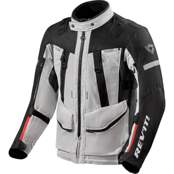 Rev Sand 4 H2O Motorcycle Jacket - Silver Black Uk 50 Eu 60 Rev Sand 4 H2O Motorcycle Jacket - Silver Black Uk 50 Eu 60