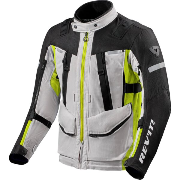 Rev Sand 4 H2O Motorcycle Jacket - Silver Neon Yellow Uk 40