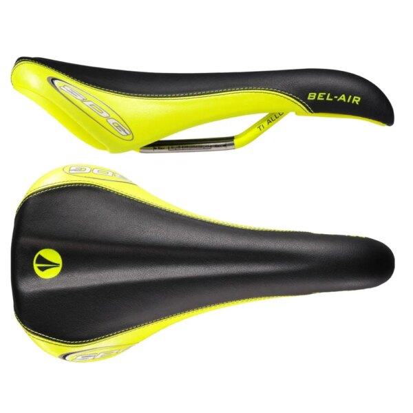 SDG Bel Air Ti-Alloy Rail Saddle Black / Neon Yellow