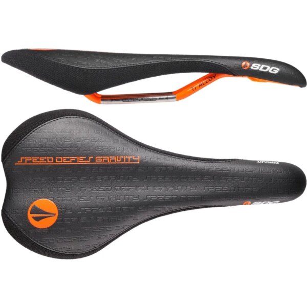 SDG Circuit MTB Ti-Alloy Rail Saddle Black/Orange
