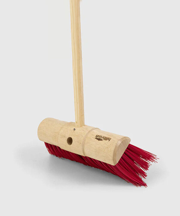 Traditional Wooden Yard Broom Handle - Stiff - Red Pet 133cm
