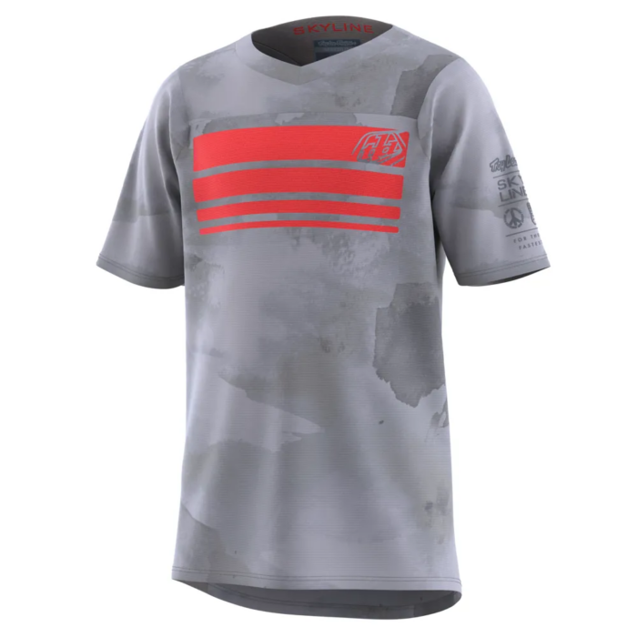 Troy Lee Designs Skyline Youth Ss Mtb Jersey Blocks Cement - 140G - Grey - Polyester (45.00) #5099 Troy Lee Designs Skyline Youth SS MTB Jersey Blocks Cement