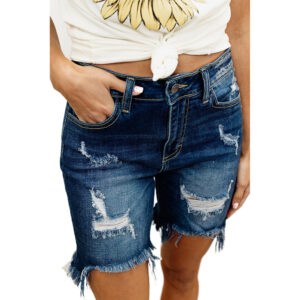 Washed And Frayed Jeans Women's Summer Slim High - Mixed