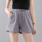Washed Cotton Solid Color Shorts Women's Wear - Mixed