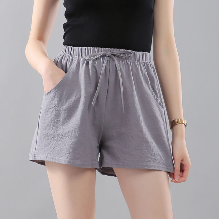Washed Cotton Solid Color Shorts Women's Wear - Mixed Washed Cotton Solid Color Shorts Women's Wear - Mixed