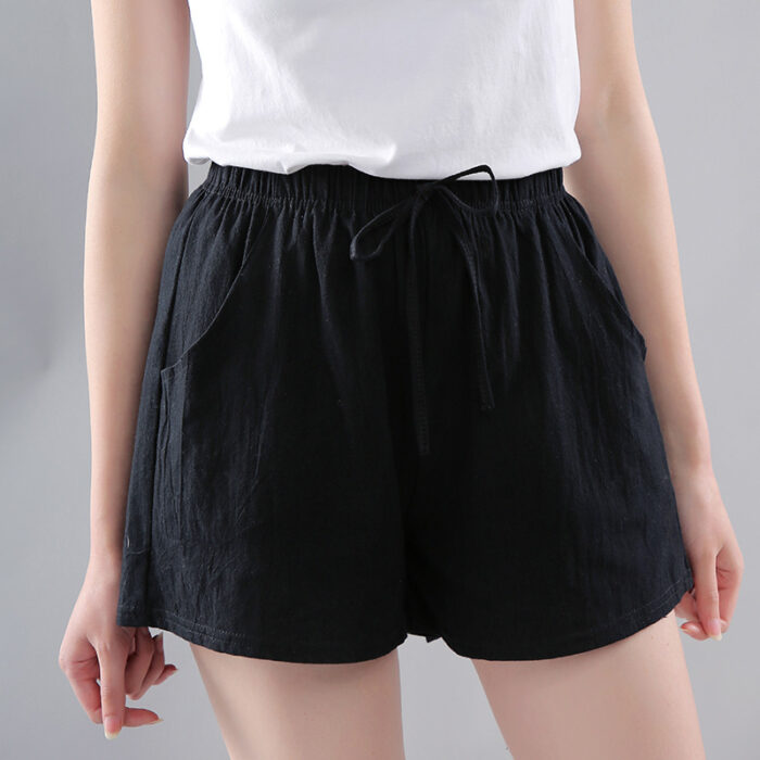 Washed Cotton Solid Color Shorts Women's Wear - Mixed Washed Cotton Solid Color Shorts Women's Wear - Mixed