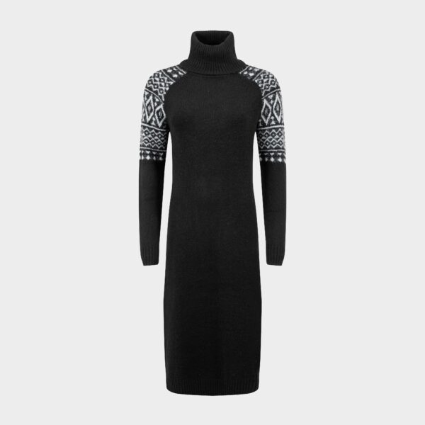 Weird Fish Women's Ezzie Fair Isle Roll Neck Knitted Dress - Black - £33.75 - Ref 4132 Weird Fish Women's Ezzie Fair Isle Roll Neck Knitted Dress