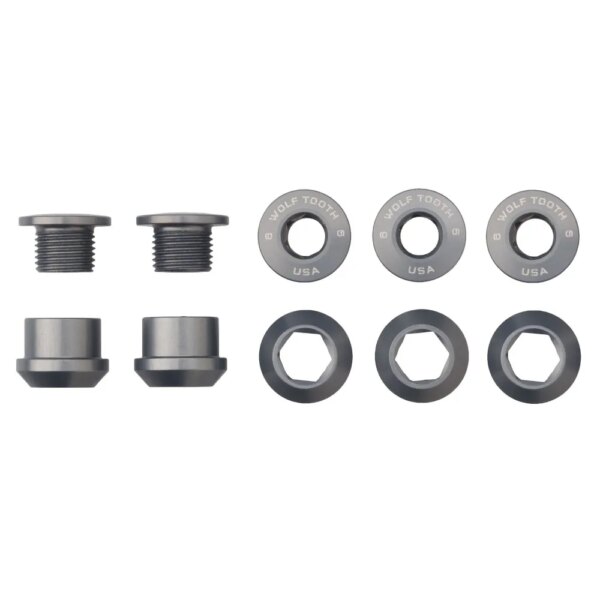 Wolf Tooth Chainring Bolts For 1X Set of 5 Grey